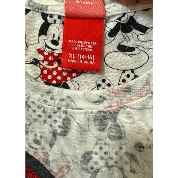 Disney Minnie Mouse Graphic Bow Sparkles T-Shirt Child’s Youth Girls XL (14/16) - Picture 4 of 5